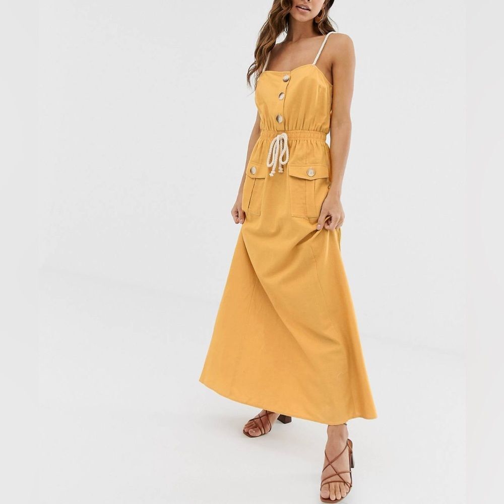 ASOS utility maxi waist tie dress